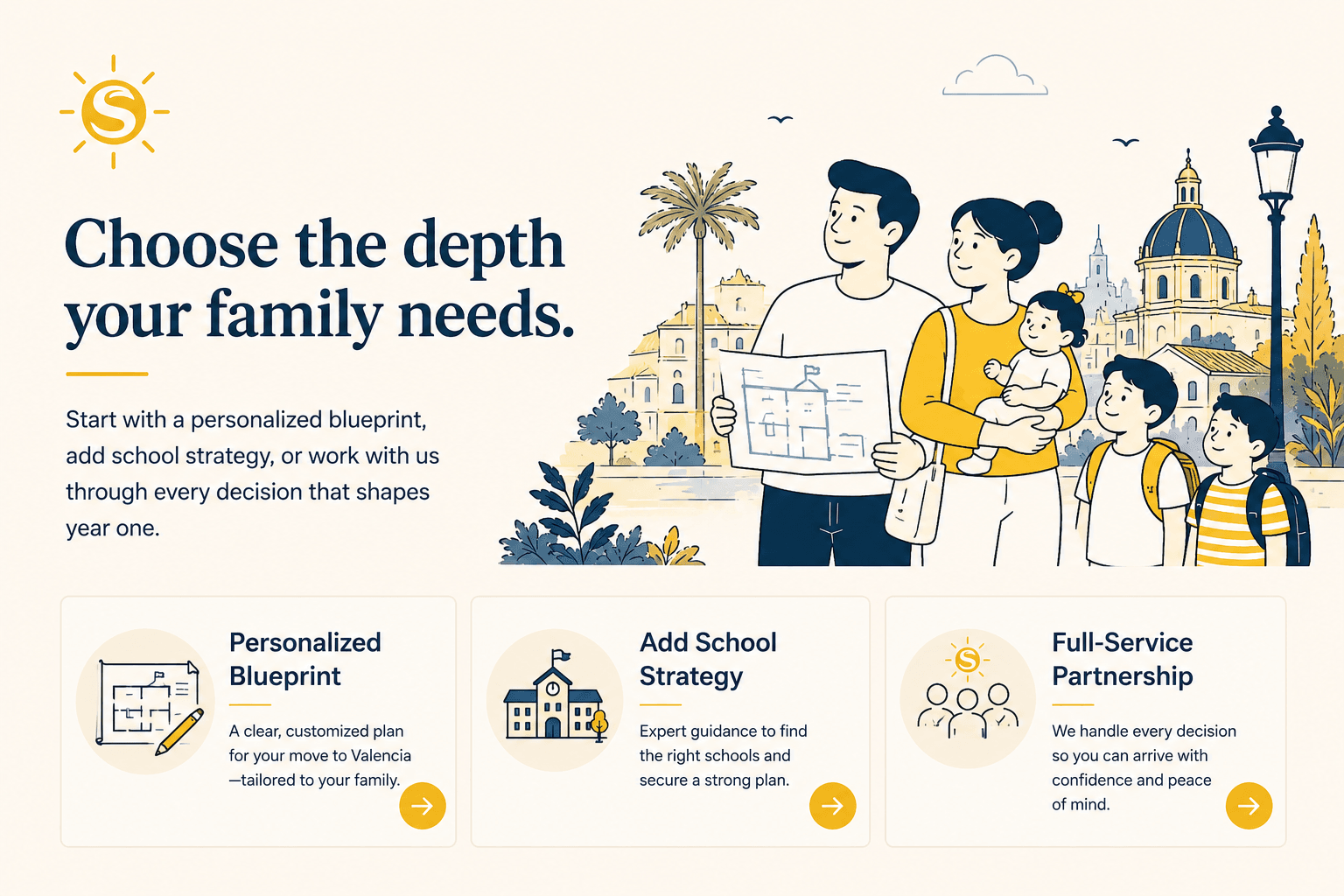 Family choosing the right Valencia relocation plan